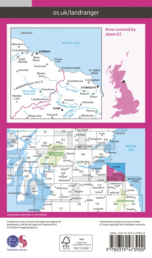 OS Landranger Active - 67 - Duns, Dunbar & Eyemouth - Image 2