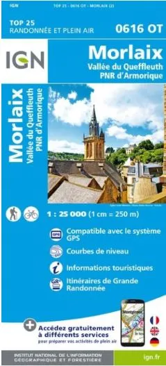 IGN Top 25 - Morlaix / Vallée Queffleuth /PNR Armorique