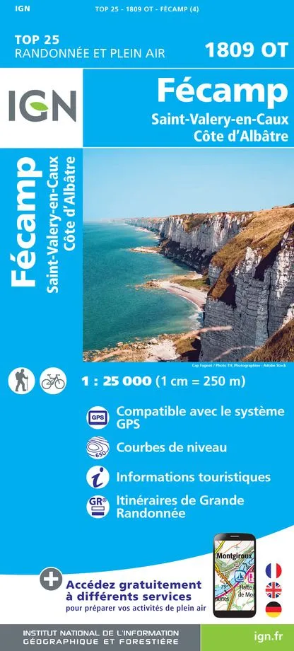 IGN Top 25 - Fécamp / St-Valery-en-Caux / Côte d'Albâtre