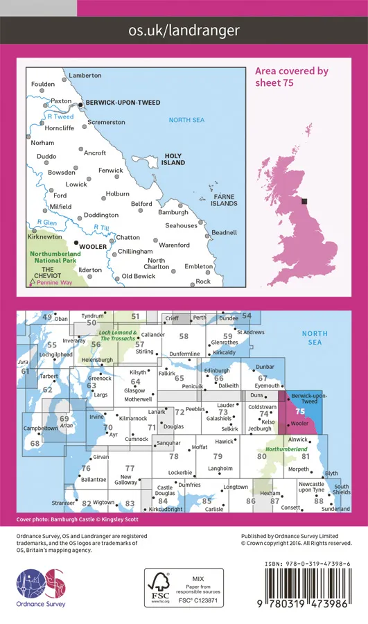 OS Landranger Active - 75 - BerwickuponTweed - Image 2