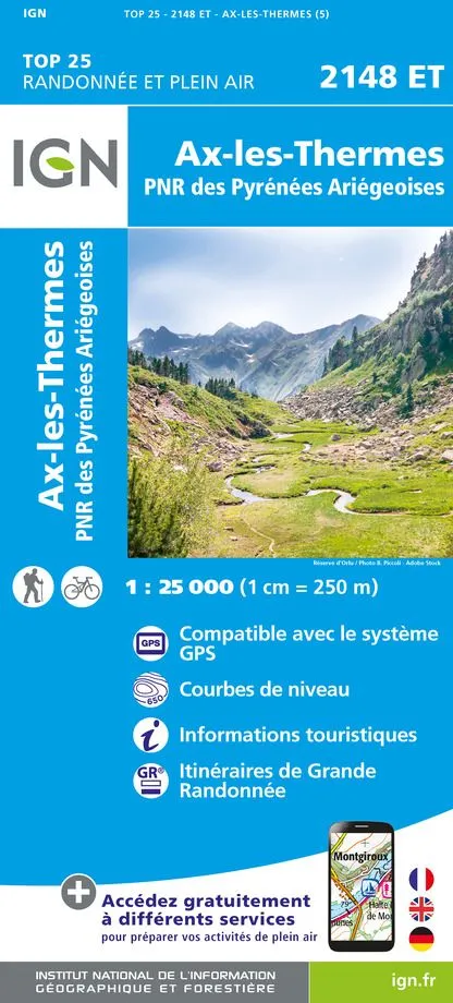 IGN Top 25 - Ax-les-Thermes / PNR Pyrénées Ariégeoises - Image 2