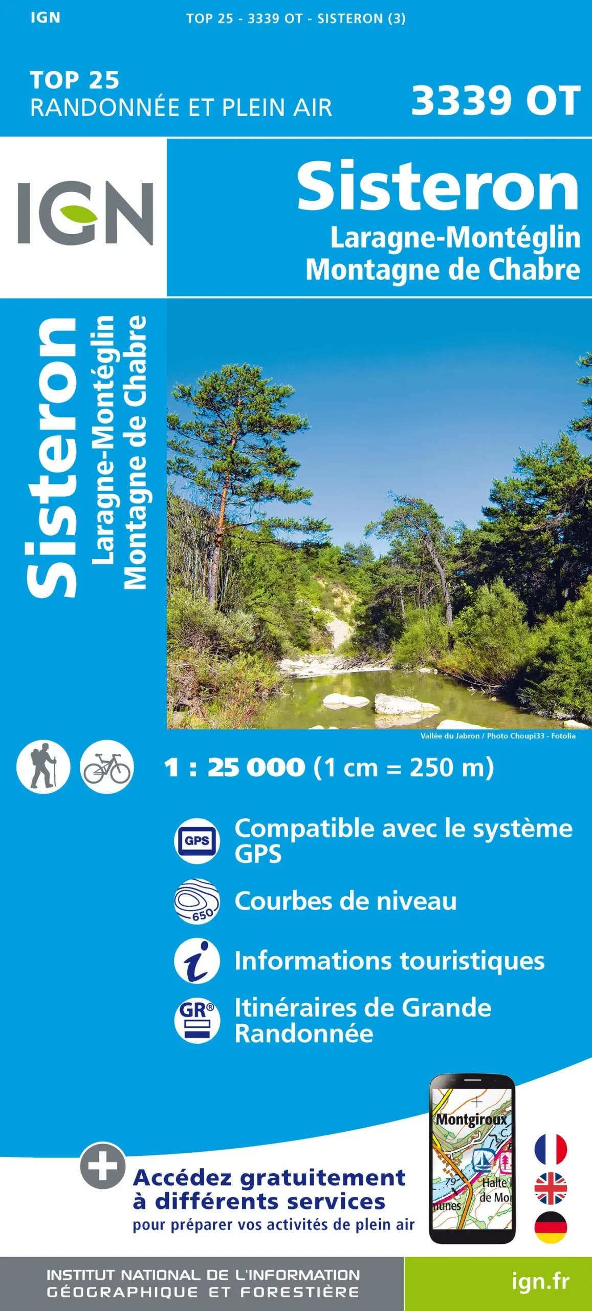 IGN Top 25 - Sisteron / Laragne-Montéglin / Montagne de Chabre