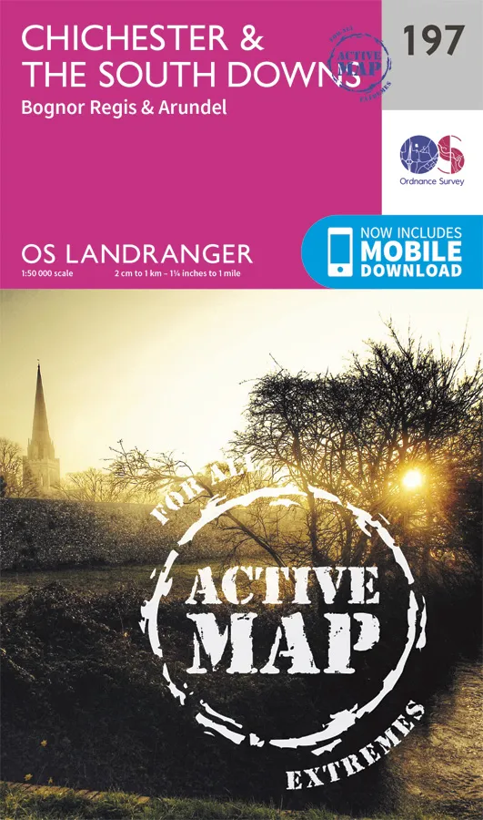 OS Landranger Active - 197 - Chichester & The South Downs