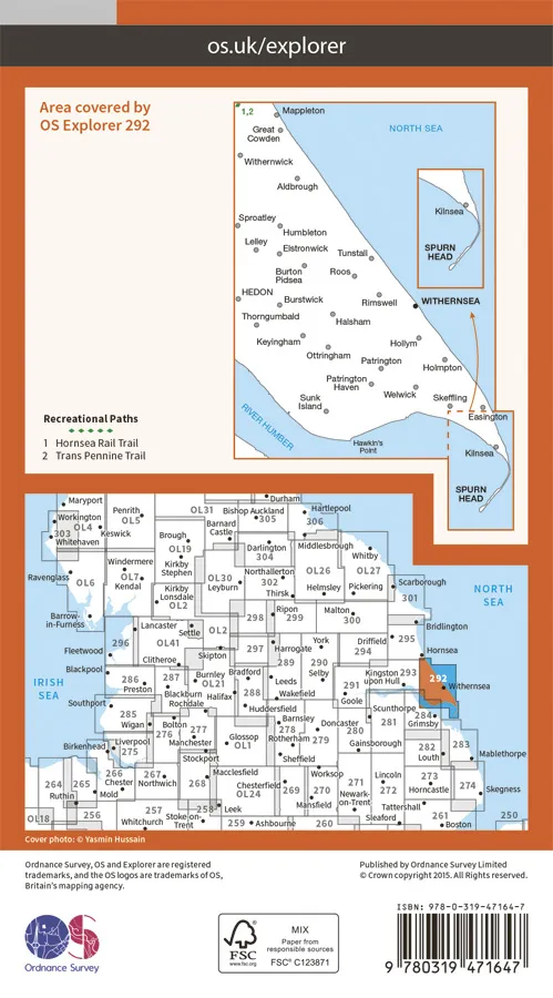 OS Explorer Active - 292 - Withernsea & Spurn Head - Image 2
