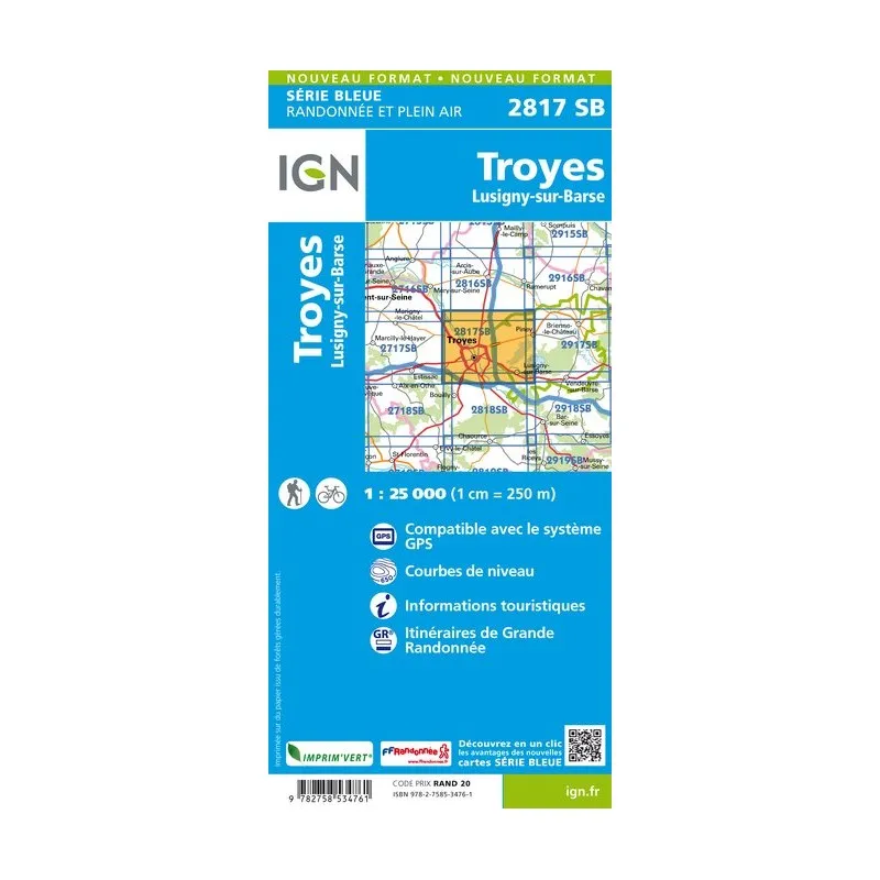 IGN Top 25 - Serie Bleu - Troyes / Lusigny-sur-Barse 2817 - Image 2