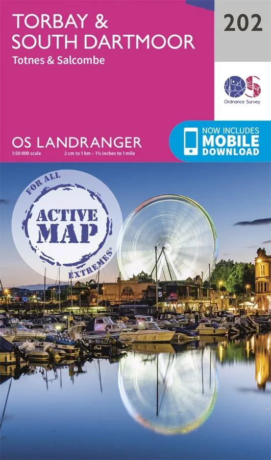 OS Landranger Active - 202 - Torbay & South Dartmoor, Totnes