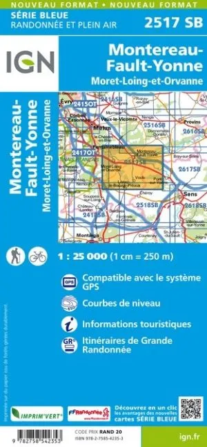 IGN Top 25 - Serie Bleu - Montereau-Fault-Yonne / Moret-Loing-et-Orvanne 2517 - Image 2
